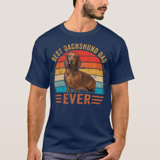 T-shirt Mens Best Dachshund Papa Vintage Retro Dachshund