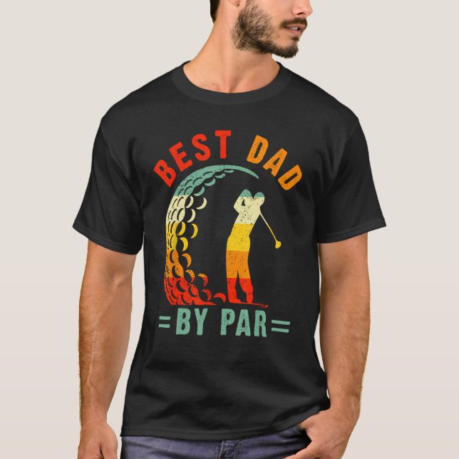 T-shirt Mens Best Dad By Par  Golf Daddy Fathers Day US Fl (Devant)