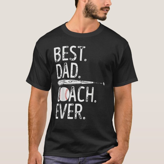 T-shirt Mens Best Dad Coach Ever Baseball Patriotic For Fa (Devant)