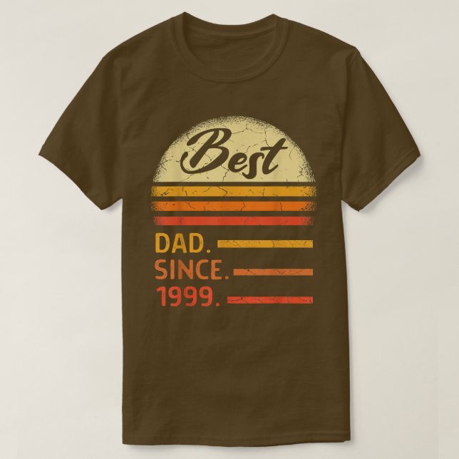 T-shirt Mens Best Dad Since 1999 Father's Day From Son Dau (Design devant)