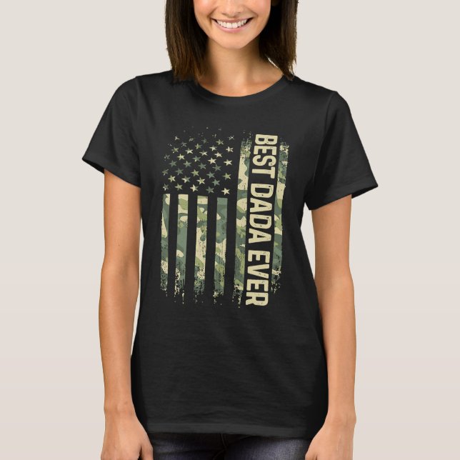 T-shirt Mens Best Dada Ever Camo American Flag Father's Da (Devant)