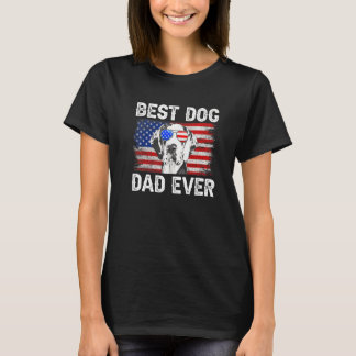 T-shirt Mens Best Dane Papa Jamais Américain Drapeau 4 jui