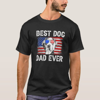 T-shirt Mens Best Dane Papa Jamais Américain Drapeau 4 jui