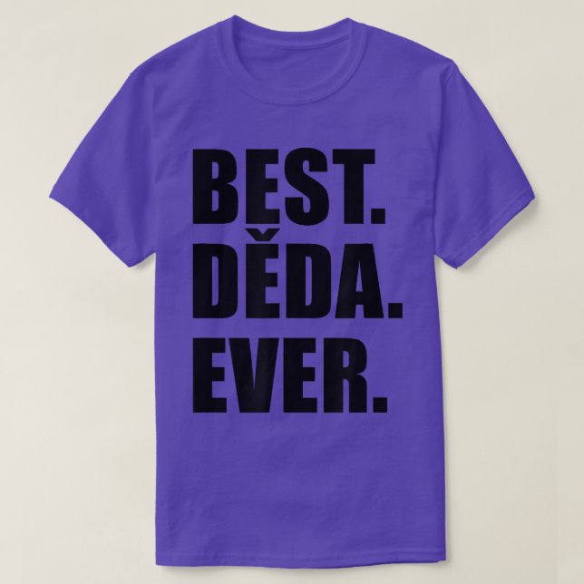 T-shirt Mens Best Deda Ever Tchèque Grand  (Design devant)