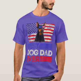 T-shirt Mens Best Doberman Dad Ever American Flag Patrioti