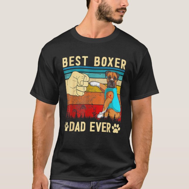 T-shirt Mens Best Dog Dad Ever Boxer Puppy  Fathers Day Do (Devant)