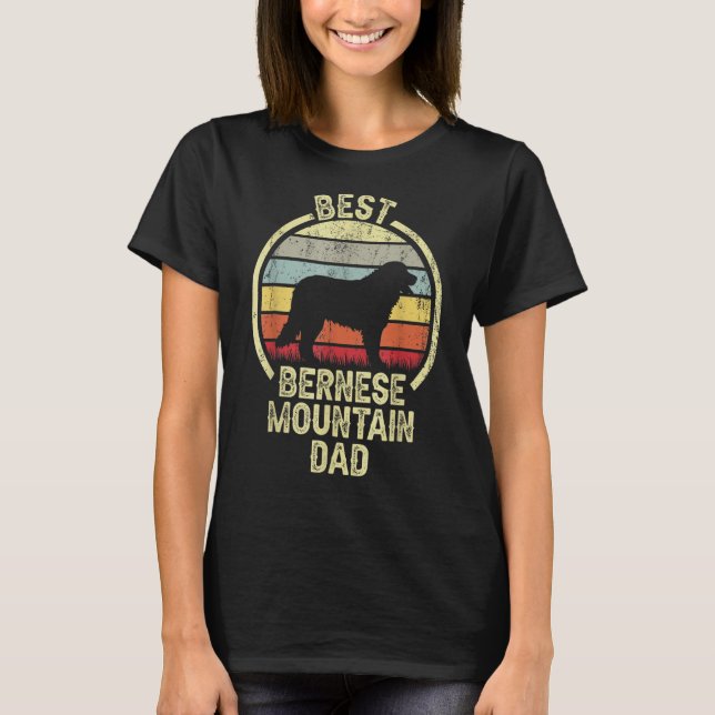T-shirt Mens Best Dog Father Dad Fathers Day Berner Bernes (Devant)
