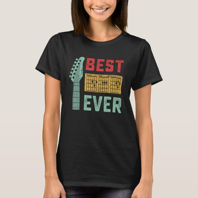 T-shirt Mens Best Guitar Dad Ever Chords Guitarist Music F (Devant)