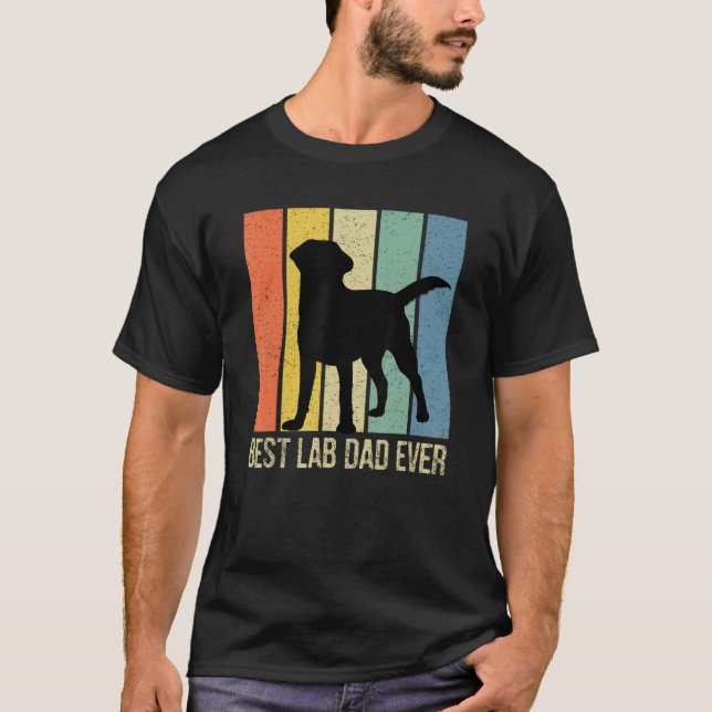 T-shirt Mens Best Lab Dad Ever Black Labrador Retriever Vi (Devant)