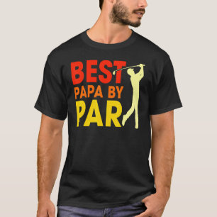 T-shirt Mens Best Papa By Par Fête des pères Golf Papa Gra