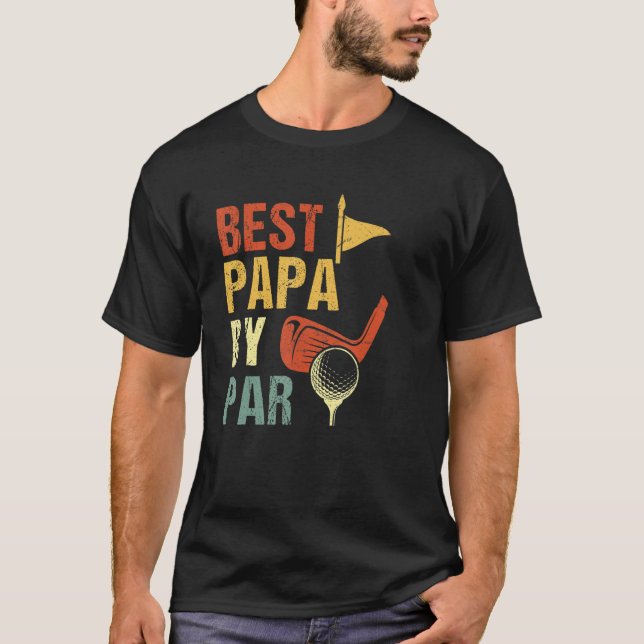 T-shirt Mens Best Papa par Par Fête des pères Golf Grandpa (Devant)