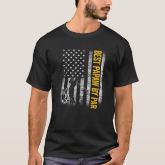 T-shirt Mens Best Papaw By Par US American Flag Père's D