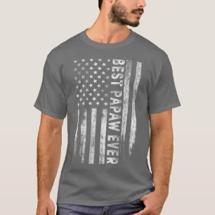 T-shirt Mens Best Papaw Jamais Vintage Américain Drapeau P