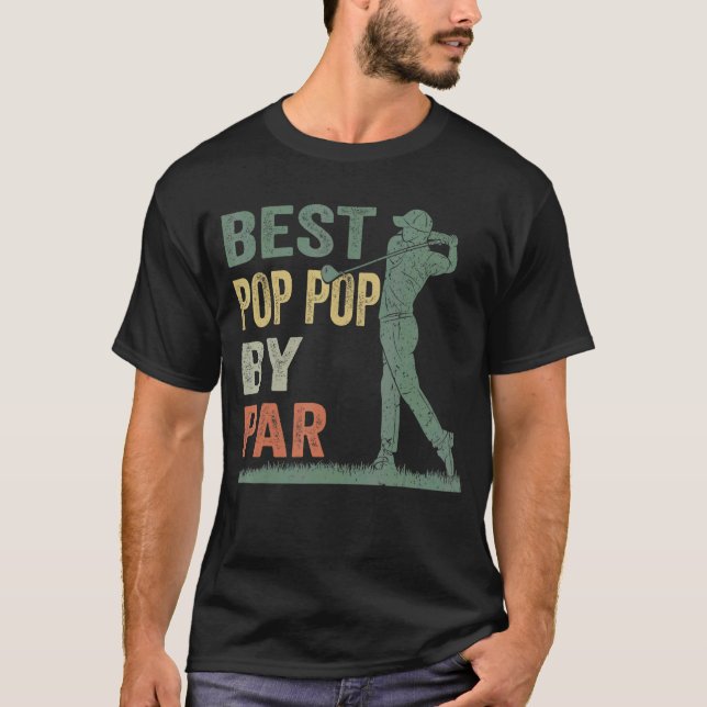 T-shirt Mens Best Pop Pop Par Par Golf Pop Pop Pop Da Père (Devant)