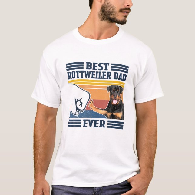 T-shirt Mens Best Rottweiler Dad Ever Funny Dog Lover Fath (Devant)