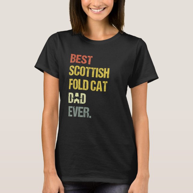 T-shirt Mens Best Scottish Fold Chat Papa (Devant)