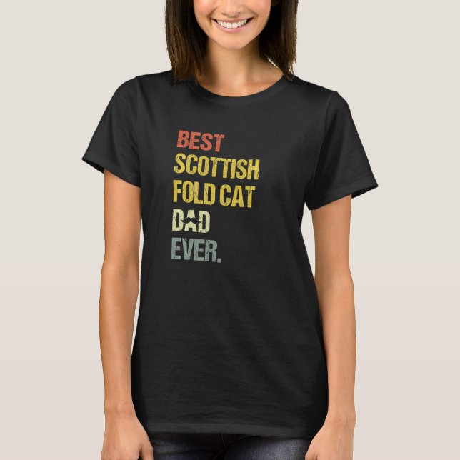 T-shirt Mens Best Scottish Fold Chat Papa (Devant)