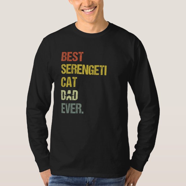 T-shirt Mens Best Serengeti Cat Dad  Cat (Devant)