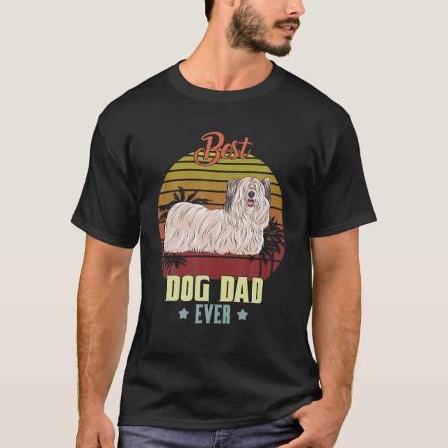 T-shirt Mens Best Skye Terrier Papa Jamais papa Amoureux d (Devant)