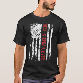 T-shirt Mens Best Stepdad Jamais Us Drapeau Américain Fath