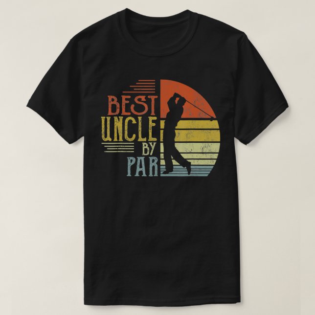T-shirt Mens Best Uncle Par Par Fête des pères Golfi Vinta (Design devant)