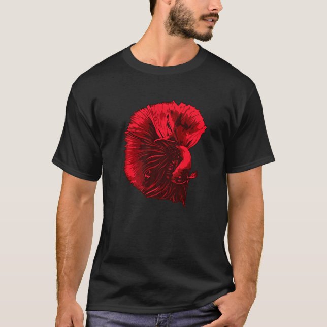T-shirt Mens Betta Fish Siamese Lutter Poisson Aquarium (Devant)