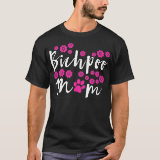 T-shirt Mens Bichpoing Maman Fleur rose Design avec rose P