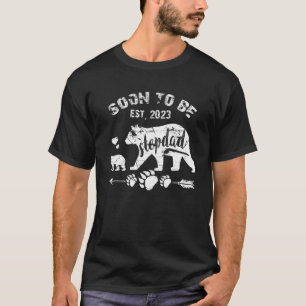 T-shirt Mens Bientôt Être Stepdad Est.2023 Nouveau Papa