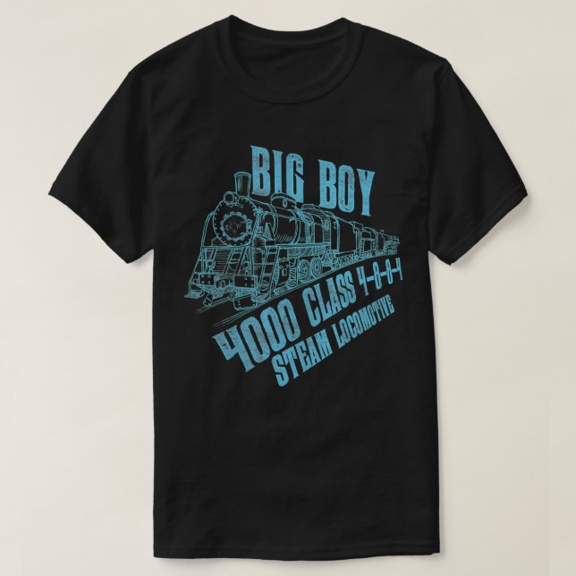 T-shirt Mens Big Boy Class Steam Locomotive Lover Trains H (Design devant)