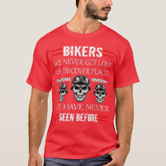 T-shirt Mens Biker Ne jamais se perdre Nous Découvrons Pla