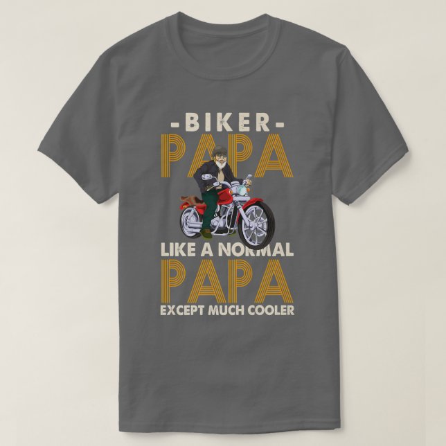 T-shirt Mens Biker Papa Motorcycle Vélo Papa Drôle Père (Design devant)