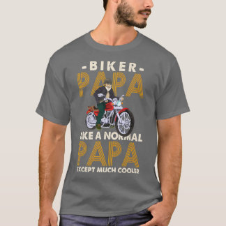 T-shirt Mens Biker Papa Motorcycle Vélo Papa Drôle Père