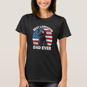 T-shirt Mens Black Labrador Papa Américain Drapeau Black L