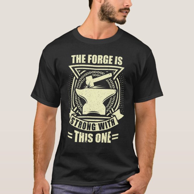 T-shirt Mens Blacksmith Hammer Blacksmier Forge Forge (Devant)