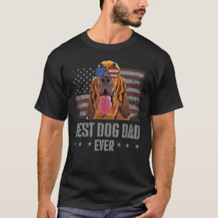 T-shirt Mens Bloodhound Best Chien Papa Jamais Rétro USA A