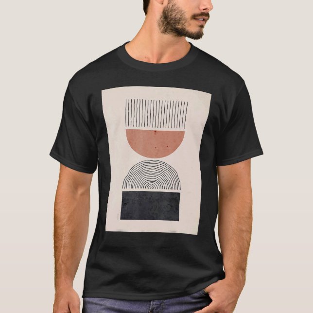 T-shirt Mens Boho Formes Abstraites Mid Century Moderne 5 (Devant)