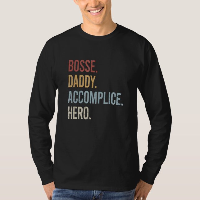 T-shirt Mens Bosse Daddy Accomplice Hero Retro Style Vinta (Devant)