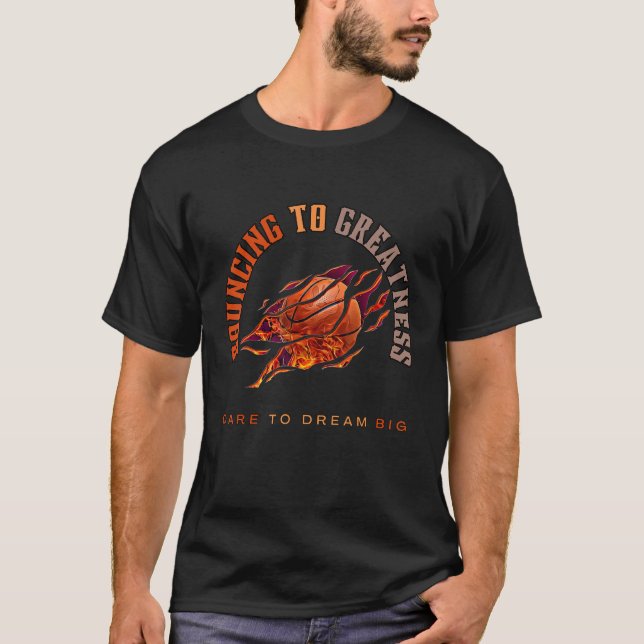 T-shirt Mens Bouncing To Greatness Dare To Dream Big (Devant)