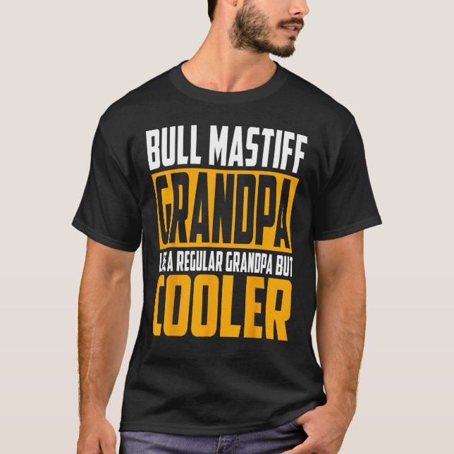 T-shirt Mens Bull Mastiff Grandpa  Like a Regular Grandpa  (Devant)