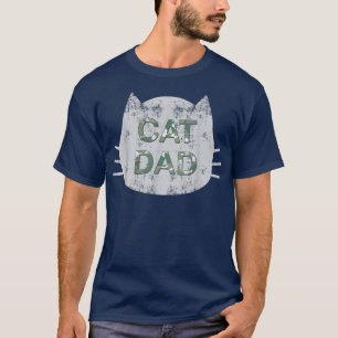 T-shirt Mens Camoue Chat Papa, Les Pères D'Origine Chat Pa