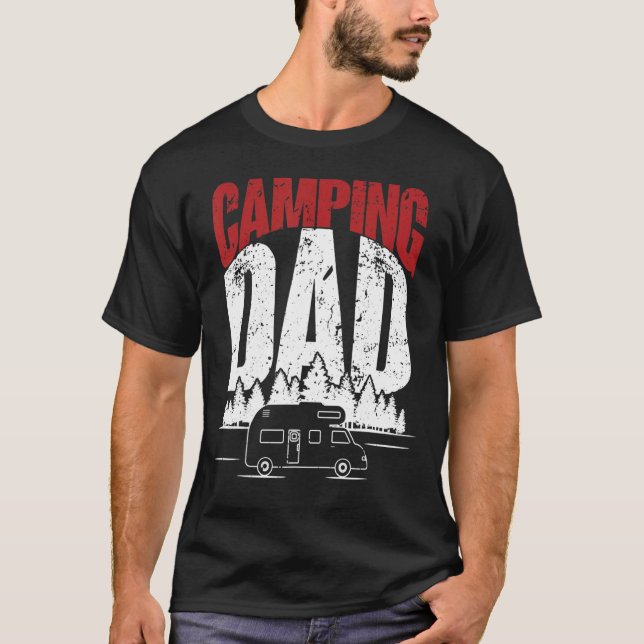 T-shirt Mens Camping Papa Camper Caravan Camping 2 (Devant)