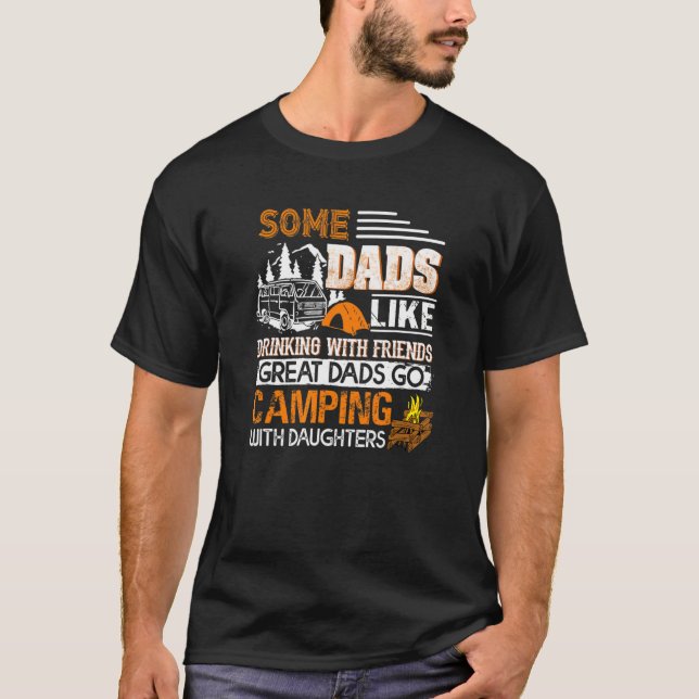 T-shirt Mens Camping Papa Papa Papa Papa Papa Papa Great D (Devant)