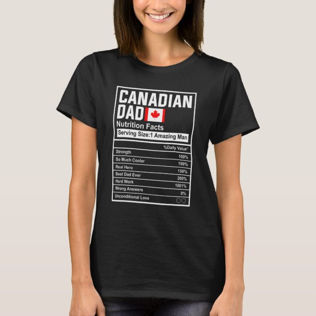 T-shirt Mens Canadian Dad Nutrition Facts Father's Day Nat (Devant)