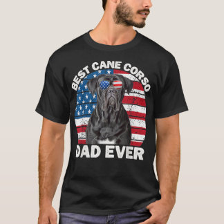 T-shirt Mens Cane Corso Papa Drapeau Américain Patriotique