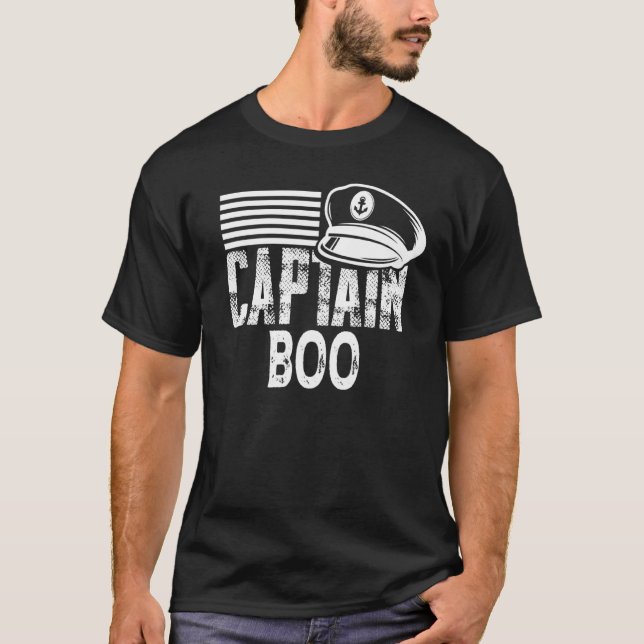 T-shirt Mens Capitaine Boo Capitaine Casquette Propriétair (Devant)