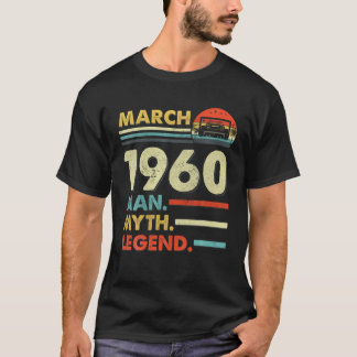 T-shirt Mens Cassette Vintage Mars 1960 Mythe de l'Homme L