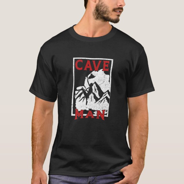 T-shirt Mens Cave Man Caving Spelunking Cave Diver Plongée (Devant)