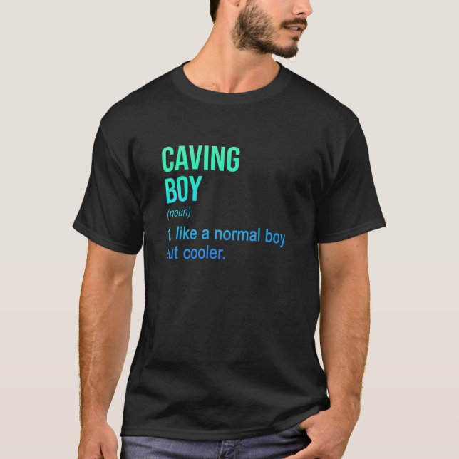 T-shirt Mens Caving Boy Graphisme Spelunking Spelology Pot (Devant)