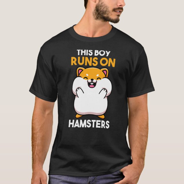 T-shirt Mens Ce Garçon Fonctionne Sur Hamsters (Devant)