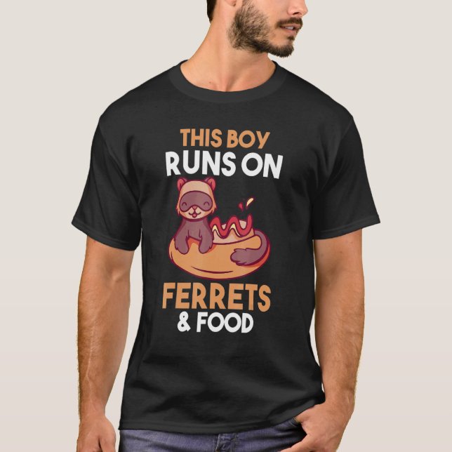 T-shirt Mens Ce Garçon Joue Sur La Nourriture Et Les Ferre (Devant)